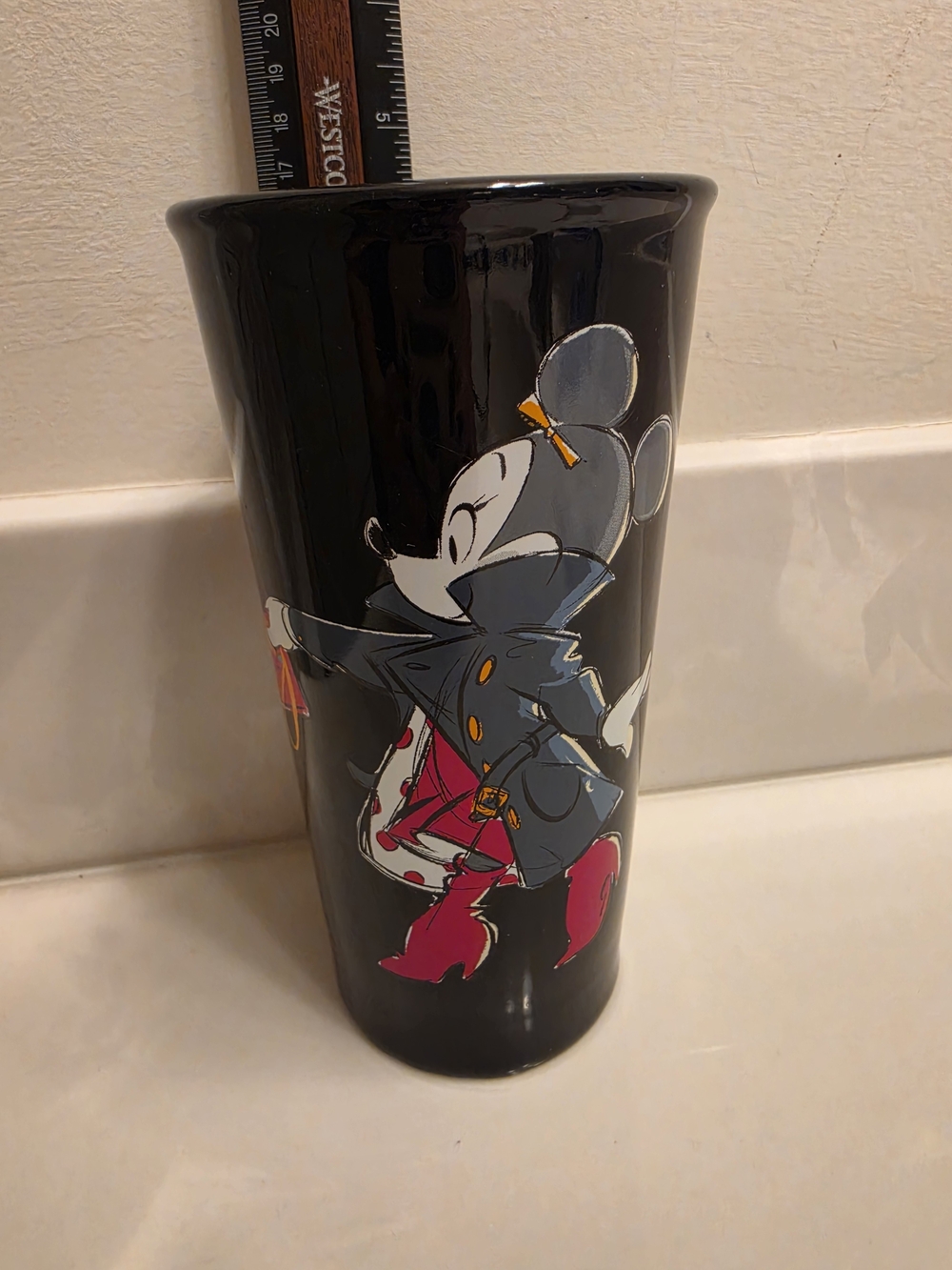 Disney Black Ceramic Minnie Mouse Fashion Mug with Pink Accents